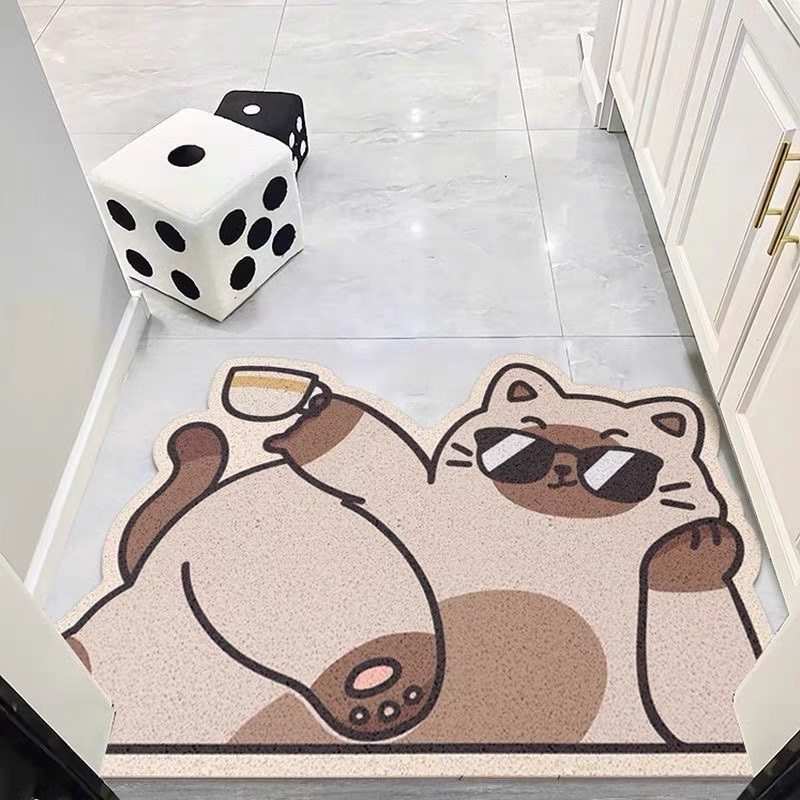 卡通可爱柯基丝圈入户门垫猫咪玄关蹭土脚垫异形进门防滑脚垫加厚,淘宝优惠券,粉丝福利购,淘宝优惠卷