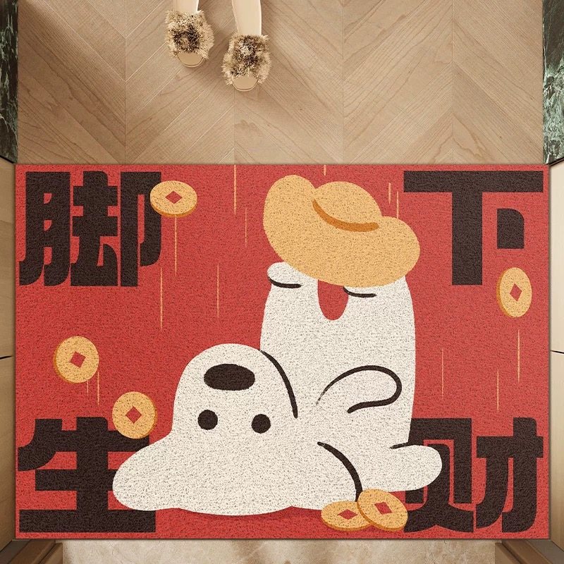 可爱出入平安丝圈入户门垫财来玄关除尘脚垫可裁剪大门口地垫加厚,淘宝优惠券,粉丝福利购,淘宝优惠卷