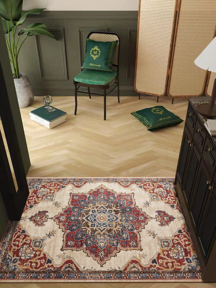 美式复古皮革入户门垫红色民族风PVC进门地垫防滑玄关脚垫 可裁剪,淘宝优惠券,粉丝福利购,淘宝优惠卷