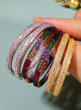 枪黑精致彩色玫红绿微镶锆石欧美