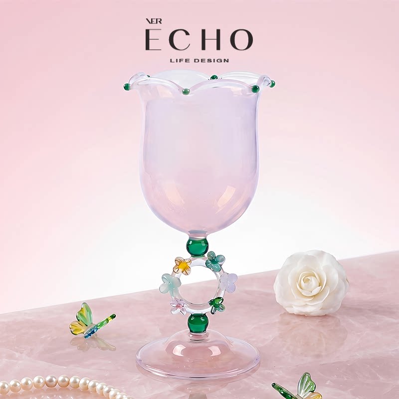 ECHO high-looking color ring glass red wine glass