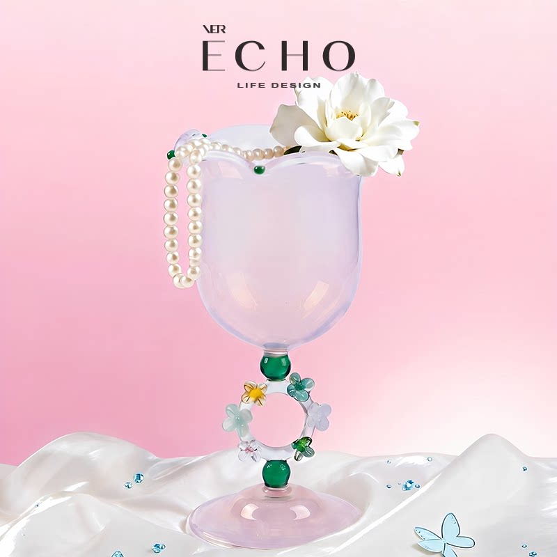 ECHO high-looking color ring glass red wine glass
