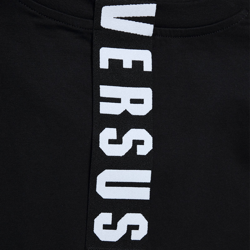 Versus Versace/范思哲男士圆领短袖T恤宽松纯色黑色男欧美大码潮