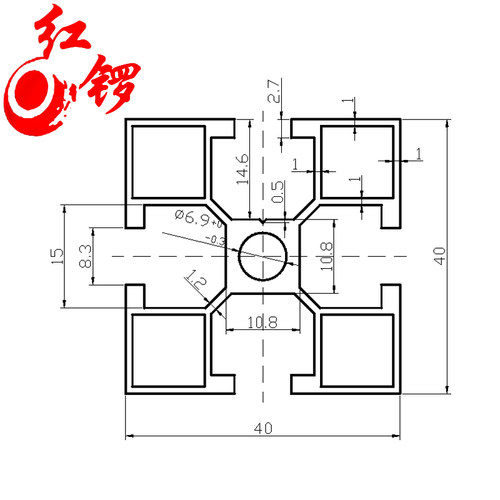 红锣铝型材4040国标工业铝型材铝合金方管光伏支架框架铝合金型材 - 图3