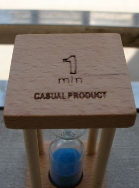 泡茶沙漏银地木质计时器