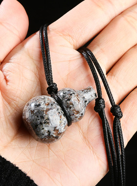 天然火焰石火灵芝发光葫芦挂件