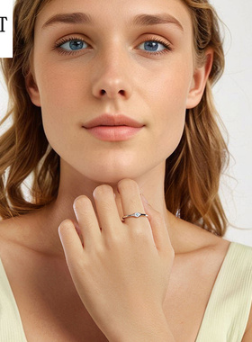 S925纯银原创恶魔之眼开口戒  跨境爆款时尚绿松石戒指可调节女