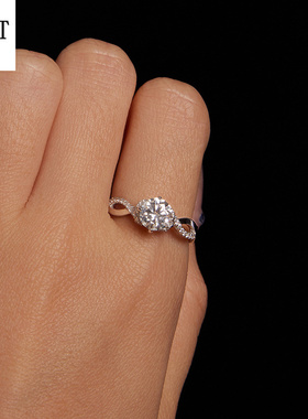 原创D色1克拉莫桑钻戒指婚戒永恒