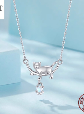 S925银小猫咪锁骨链女轻奢新品