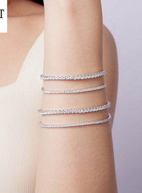 轻奢满镶钻s925纯银手链时尚高级