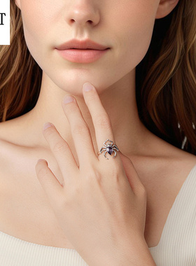 原创个性暗黑风蜘蛛戒指男女小众