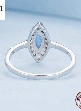 新款恶魔之眼欧泊戒指高级感设计欧美风神秘眼睛s925纯银澳宝戒指