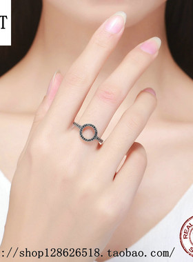 hfgt个性简约气质女女黑色戒指