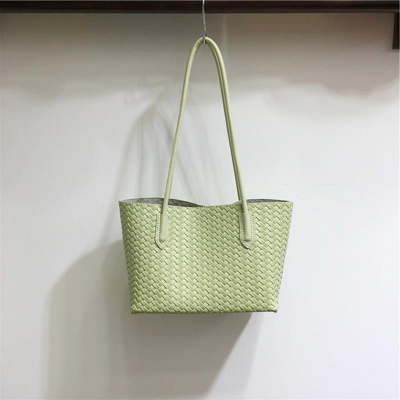 小脏柜 高级感小众手提时尚菜篮子编织包软皮质感单肩腋下托特包,淘宝优惠券,粉丝福利购,淘宝优惠卷