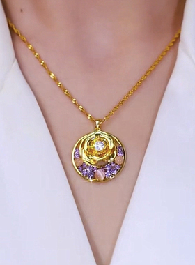 玫瑰花项链轻奢高级感短款锁骨链