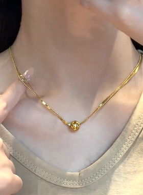 幸运圆球短款项链新款潮ins饰品