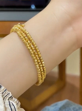 三生三世手链爆蹦迪金色三圈手镯