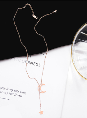 月亮短款ins冷淡风百搭锁骨链