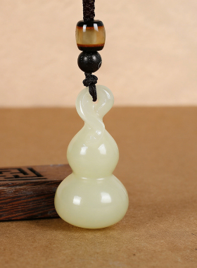 天然玉石葫芦吊坠福禄双全中国风