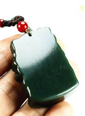天然和田玉佛公吊坠青玉