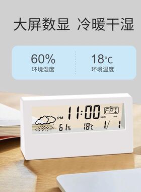 闹钟温湿度天气日期显示创意桌面