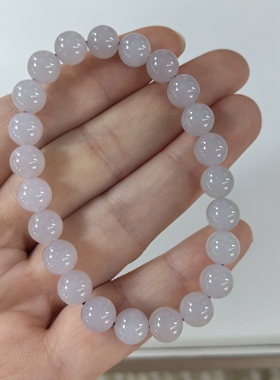 天然和田玉烟紫手串女款8mm单圈珠串玉手链圆珠配珠天然玉石手串