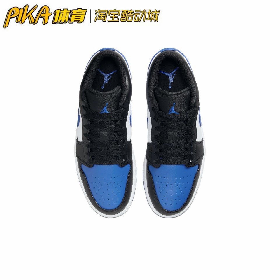 Air Jordan 1 low深黑白蓝潮流复古耐磨防滑休闲鞋553558-140 KY-图1