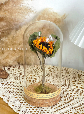 永生花干花植物标本玻璃罩摆件毕业闺蜜生日毕业情人教师节日礼物