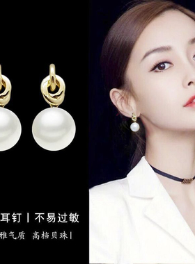 大珍珠耳夹轻奢高级感小众螺旋耳环无耳洞女无痛气质耳坠2025新款