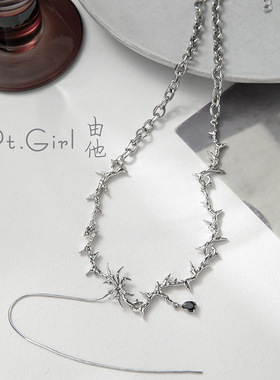 高级感项链由他铜毛衣链荆棘