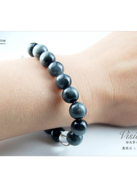 天然水晶鹰眼石手串灰虎眼石手链原创设计手作木变石男女情侣手链