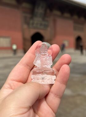 释宏天然净水白水晶不动尊佛像