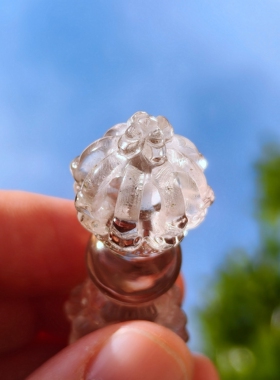 天然原矿列姆利亚白水晶九股金刚杵挂坠