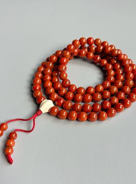 南红玛瑙瓦西牛血柿子红怀业念珠