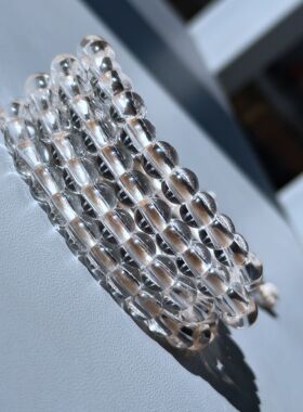 释宏天然喜马拉雅白水晶念珠手串