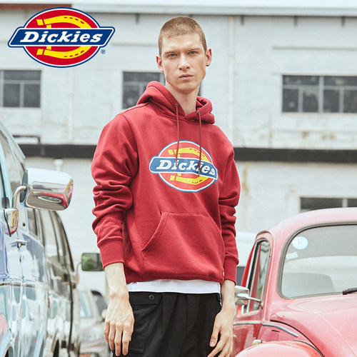 Dickies印花加绒连帽卫衣男士秋冬新品潮牌宽松上衣女帽衫9473a - 图3