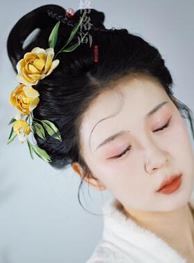 缠花牡丹成品手工汉服发饰琯皖