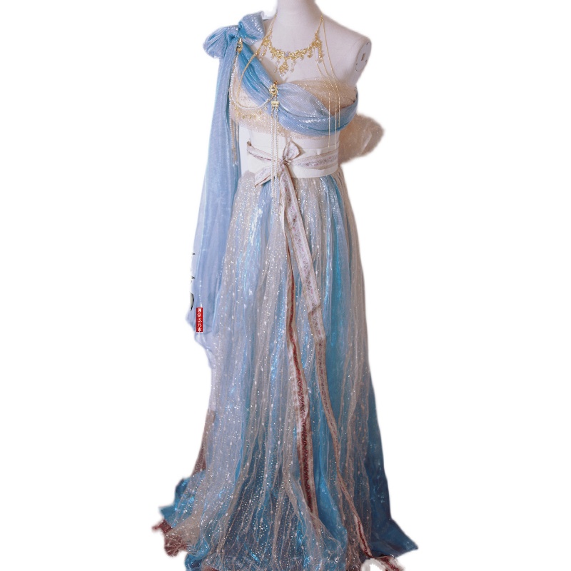 格格间原创【茉莉公主】汉元素改良童话蓝色阿拉丁飞天敦煌沙漠 - 图3