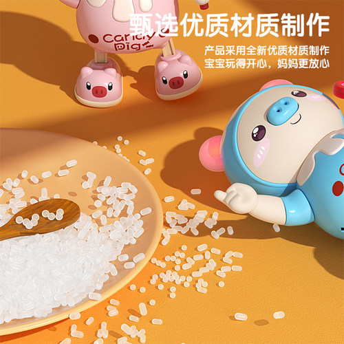 儿童萌趣跳舞小猪电动玩具灯光音乐会走路摇摆机器人佩奇男孩女孩 - 图0