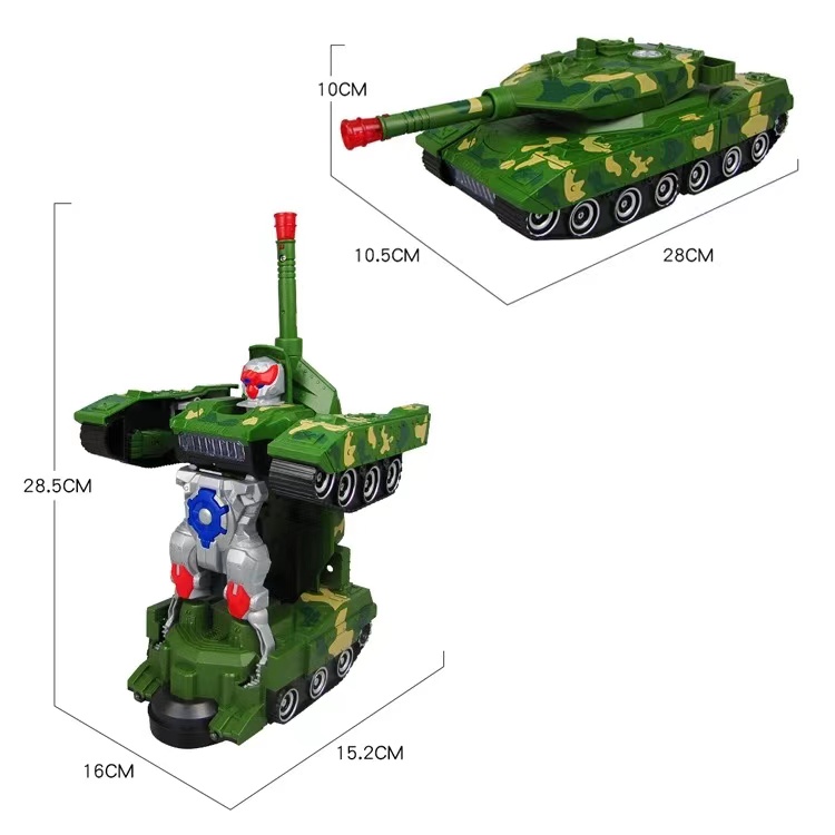 电动变形坦克金刚装甲车机器人玩具灯光音乐旋转车儿童男女孩3岁