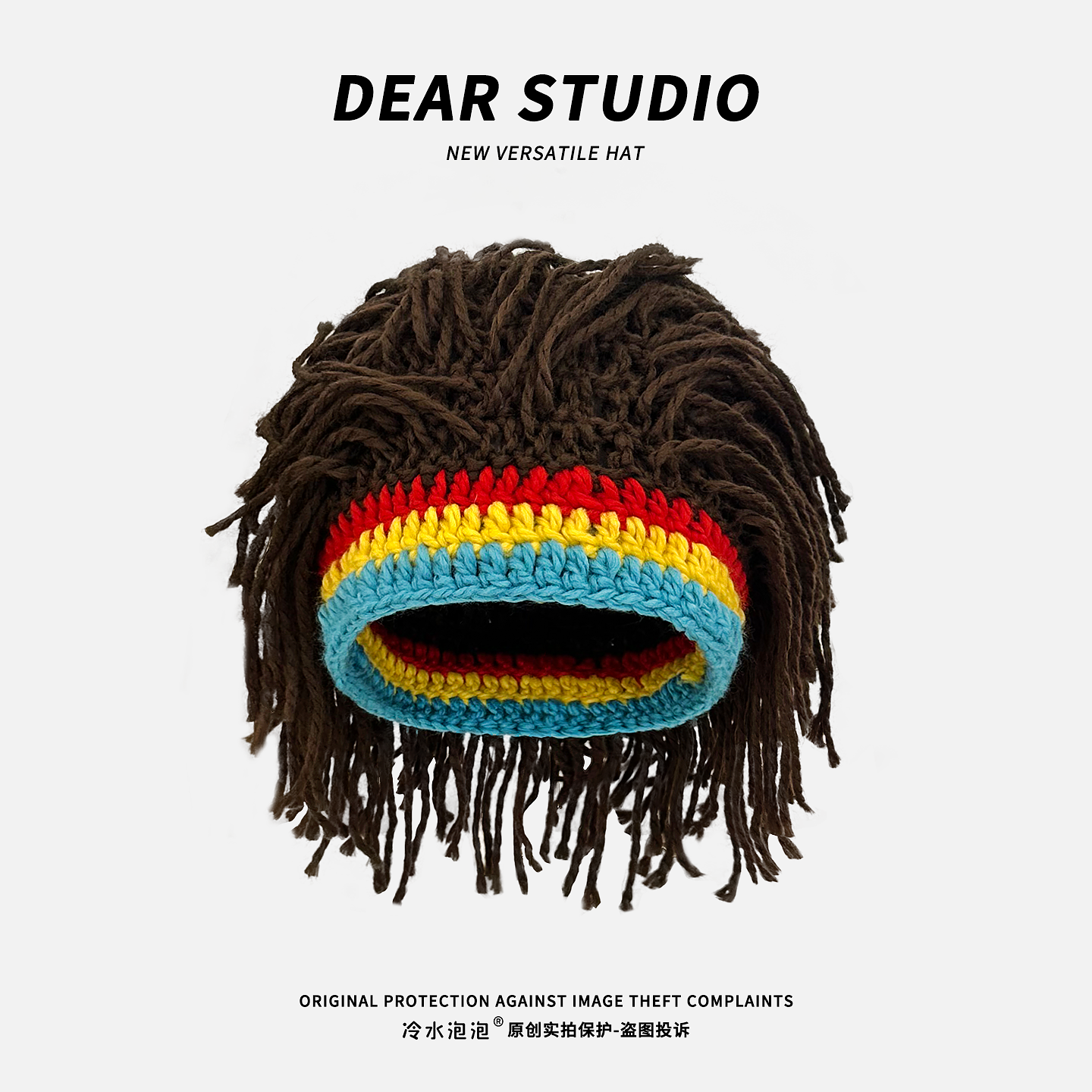 搞怪假发毛线帽子女秋冬季欧美脏辫保暖针织帽抖音网红同款套头帽,淘宝优惠券,粉丝福利购,淘宝优惠卷