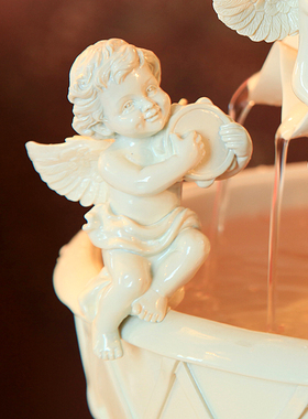 欧式风流水喷泉树脂天使结婚礼物
