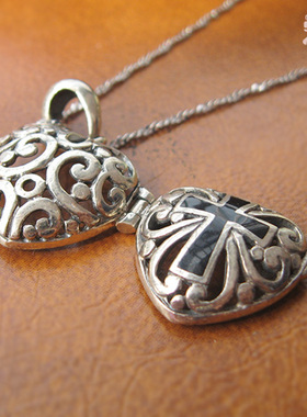 精油纯银可以打开香水瓶心形吊坠