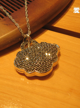 纯银长命锁可以打开精油吊坠项链