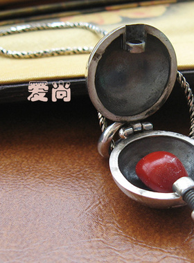 可以打开盒子纯银护身符吊坠项链