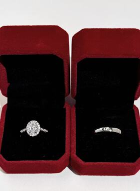 莫桑石戒指 仿真婚戒对戒求婚礼椭圆男女高级感交换仪式情侣戒指