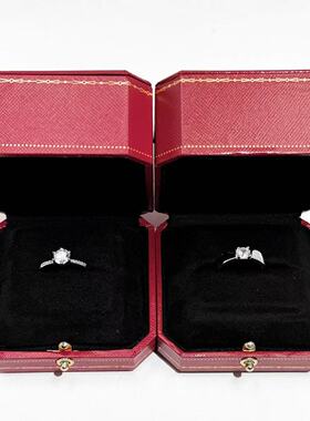 莫桑石戒指 婚戒简约可调节开口情侣戒指奢华高级感交换仪式