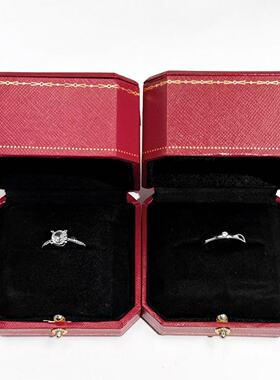 莫桑石戒指 仿真婚戒对戒结婚婚礼用道具情侣戒指奢华男女高级感