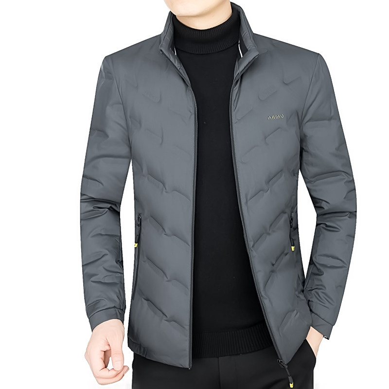 啄木鸟男士羽绒服冬季短款男中年商务休闲白鸭绒轻薄立领保暖外套