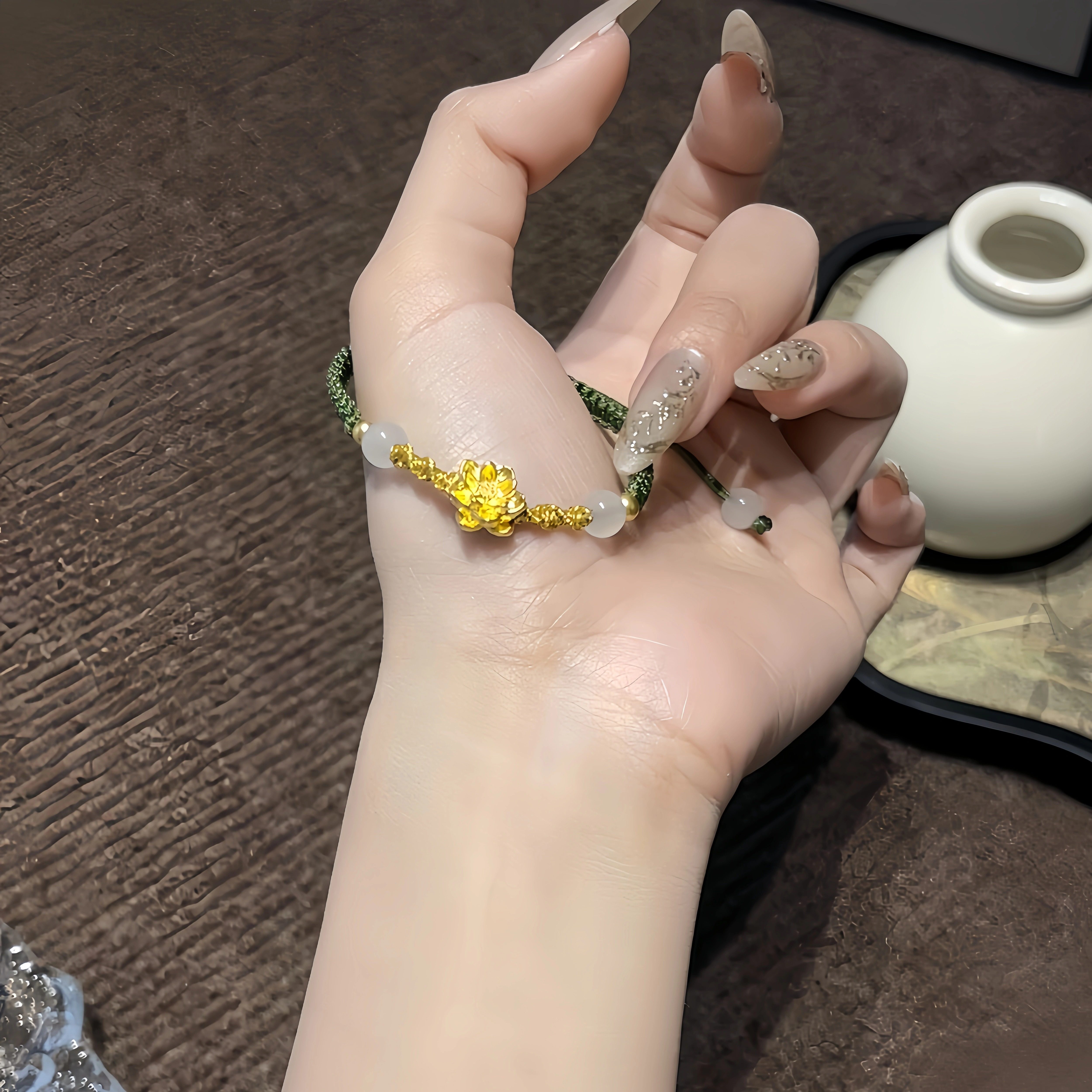 黄金莲花手链足金转运珠纯金编织手绳母亲节送妈妈送女友生日礼物,淘宝优惠券,粉丝福利购,淘宝优惠卷